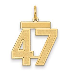 14k Yellow Gold, Jersey Collection, Medium Number 47 Pendant